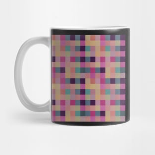Mod Distressed Square Pattern Pink Purple Mug